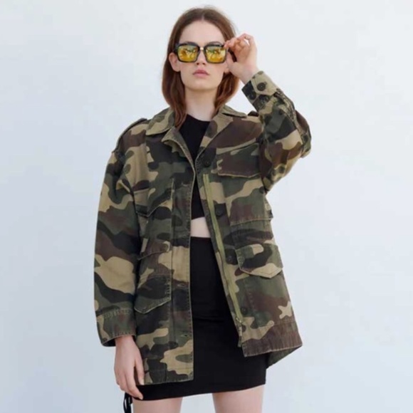 Zara double layer camo jacket NWT - Picture 2 of 8
